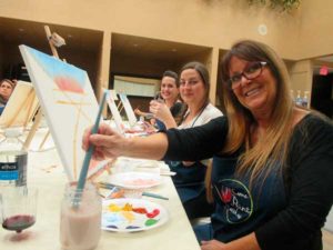 fun at one of our painting and wine classes