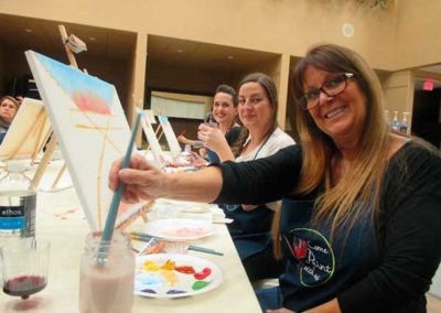 fun at one of our painting and wine classes