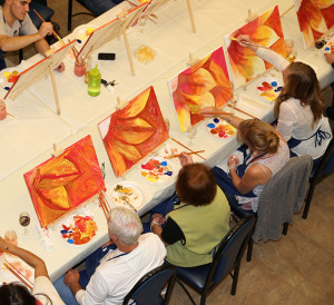 Artistic participants at Painting class 