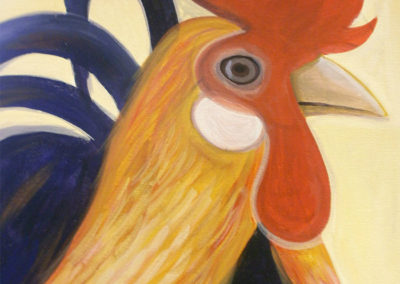 Rooster, (acrylics)