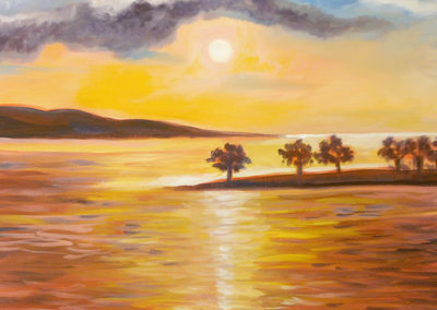 Sunset Sea, (acrylics)
