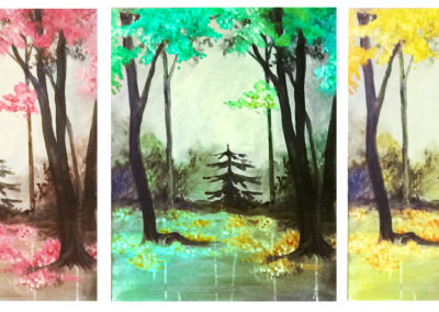Tree (three colors), (acrylics)rs