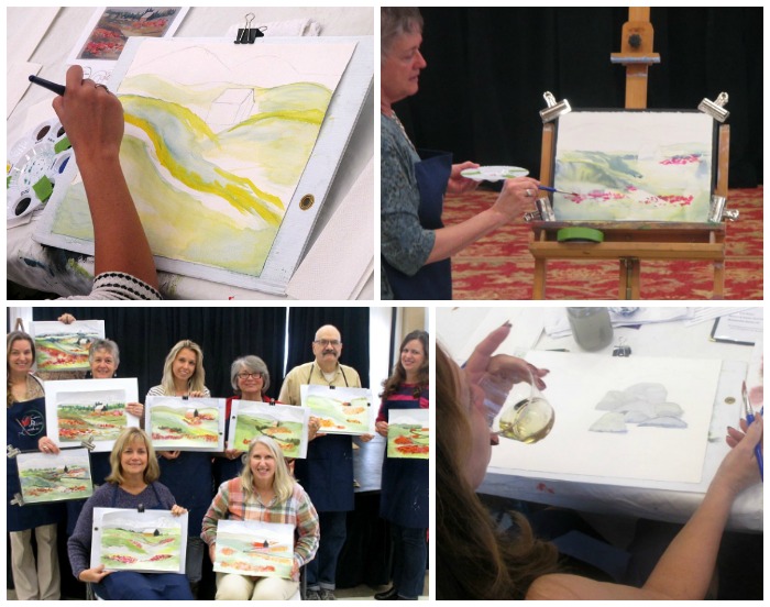 2 of our watercolor classes in Nevada County