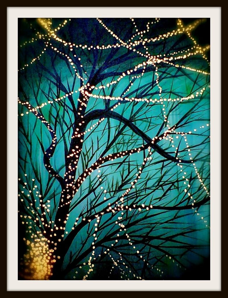 Tree of Lights acrylic painting and wine class