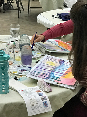 Winter trees watercolor painting class