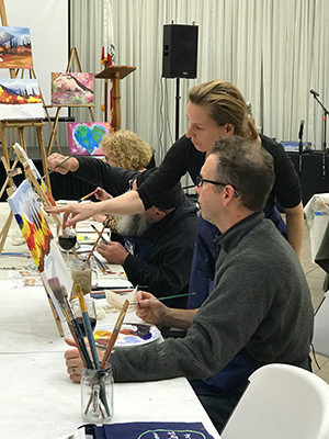 painting instructor offers tips in painting class