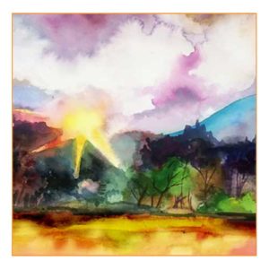 Mountain sunrise (watercolor)