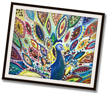 Peacock painting