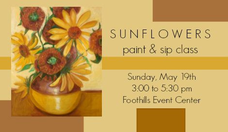 Sunflowers painting class on Sunday, May 19, 2019