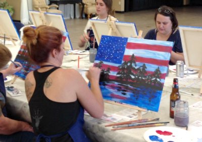 Painter at our Stars, Stripes, and Pines class
