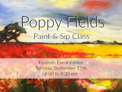 Click to sign up for our Poppy Fields paint and sip class!