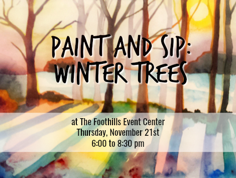 Winter Trees paint and sip next week