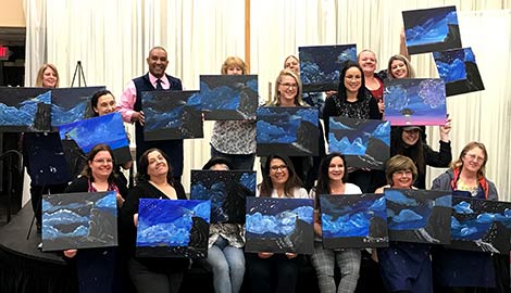Come Paint With Us painters after a class earlier this year